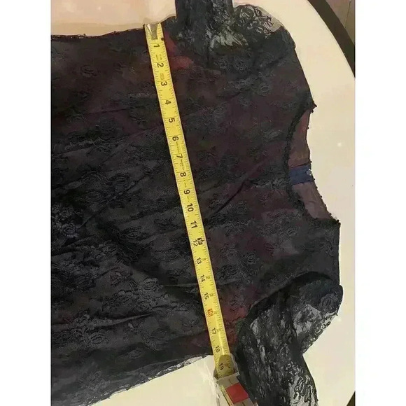 GILBERTI Victorian Vintage Navy Lace Dress 10 M L Goth Flapper 80s Midi Formal - Picture 4 of 7